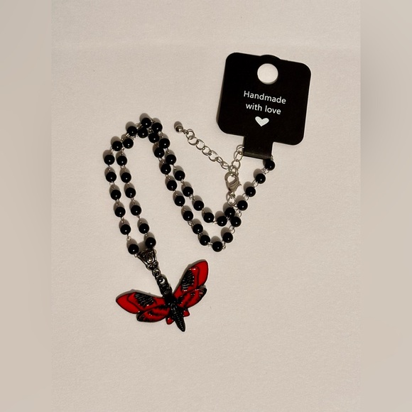 Death Moth skull Necklace Chain Wasp Steampunk Silver Gothic Butterfly Halloween - Picture 6 of 9